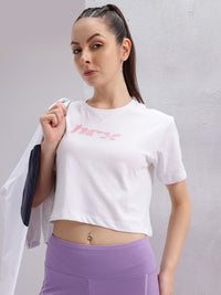 HRX by Hrithik Roshan Brand Logo Printed Crop T-shirt