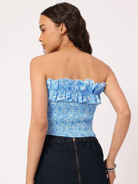 DressBerry Cutie Couture Floral Printed Smocked Tube Top
