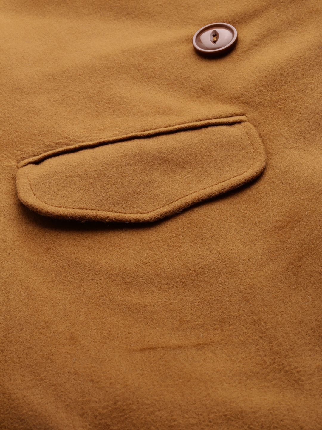 all about you Women Brown Solid Regular Fit Overcoat