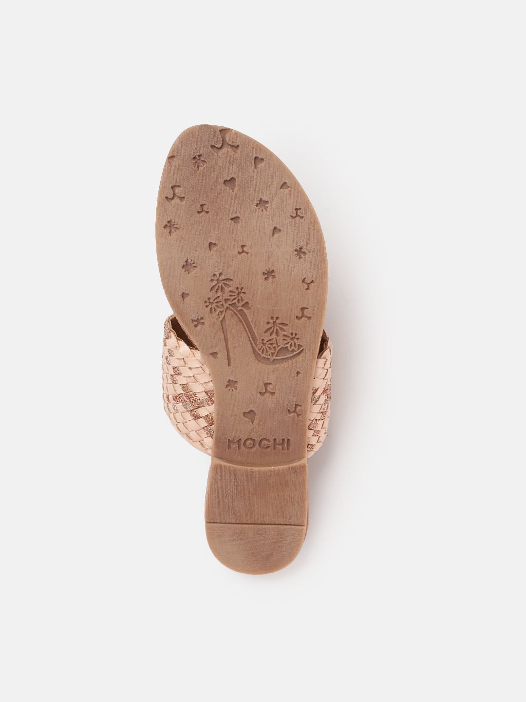 Mochi Women Woven Design Shimmery Ethnic Open Toe Flats
