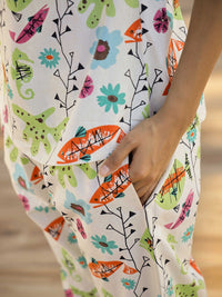 SANSKRUTIHOMES Women Printed Pure Cotton Night suit