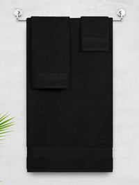 MYTRIDENT Black 3 Pieces Pure Cotton 500 GSM Towel Set