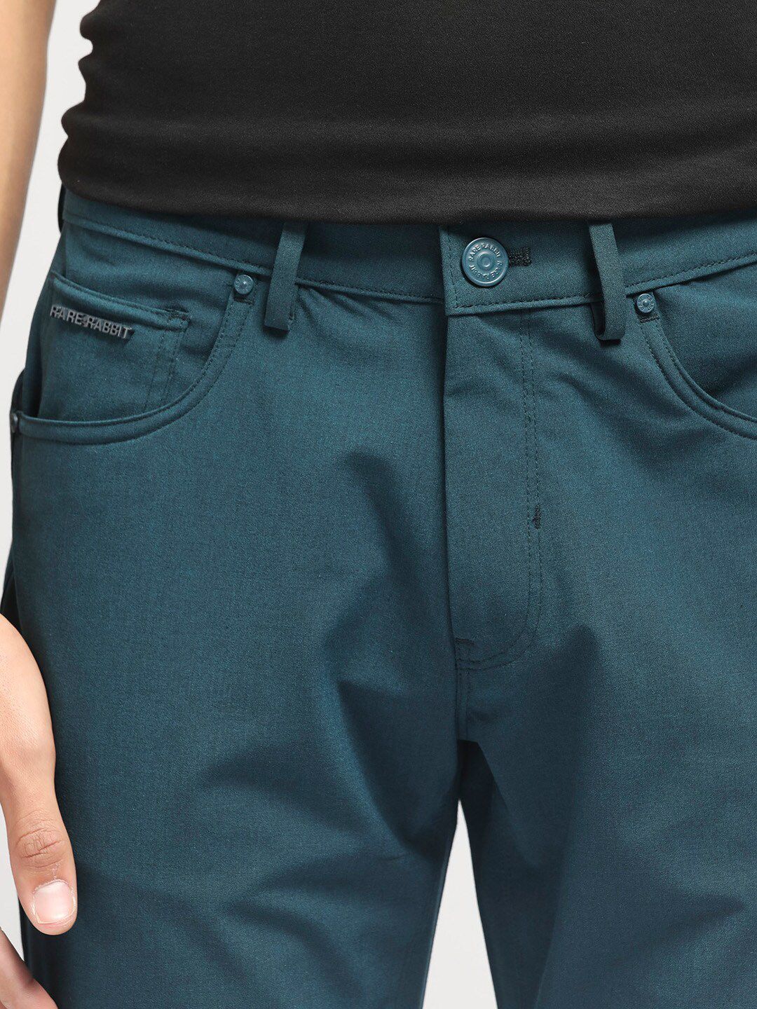 RARE RABBIT Men Spark Regular Fit Mid Rise Cotton Trouser