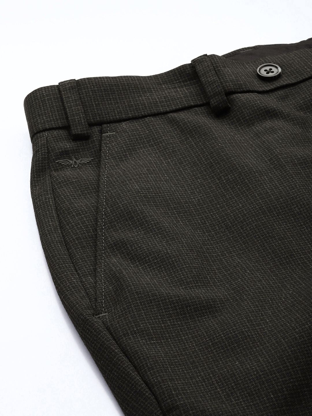 Park Avenue Men Checked Slim Fit Formal Trousers
