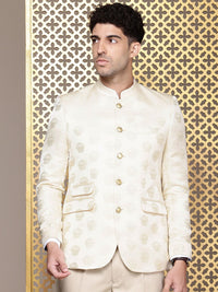 House of Pataudi Self Design Embroidered Jashn Bandhgala Blazer