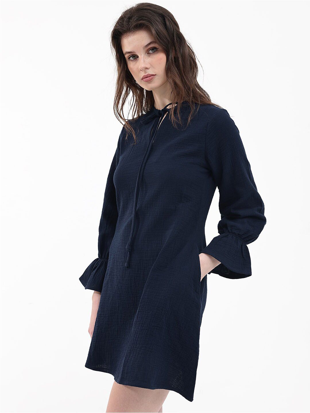 RAREISM Puff Sleeve A-Line Dress