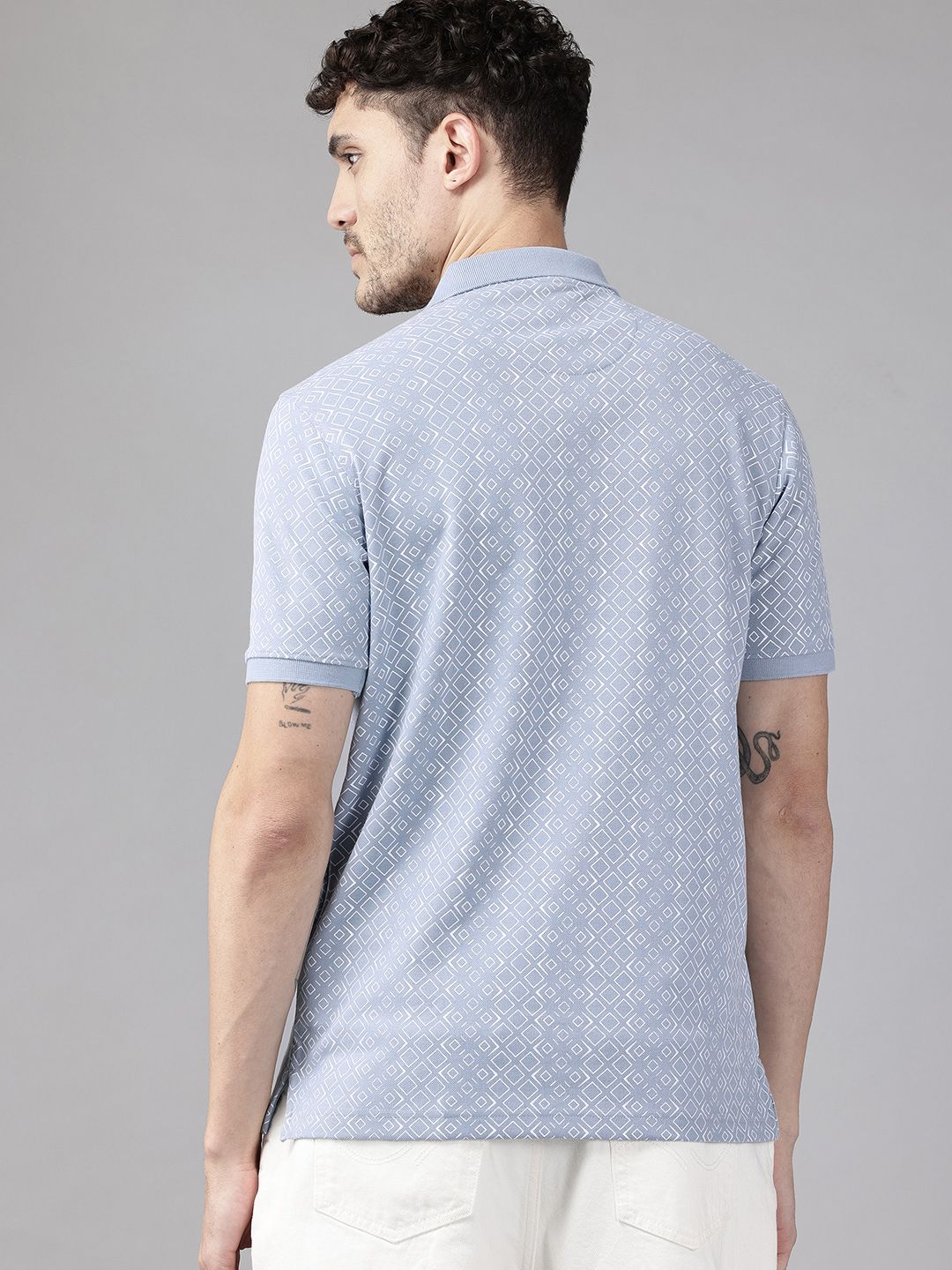 Park Avenue Geometric Print Polo Collar T-shirt
