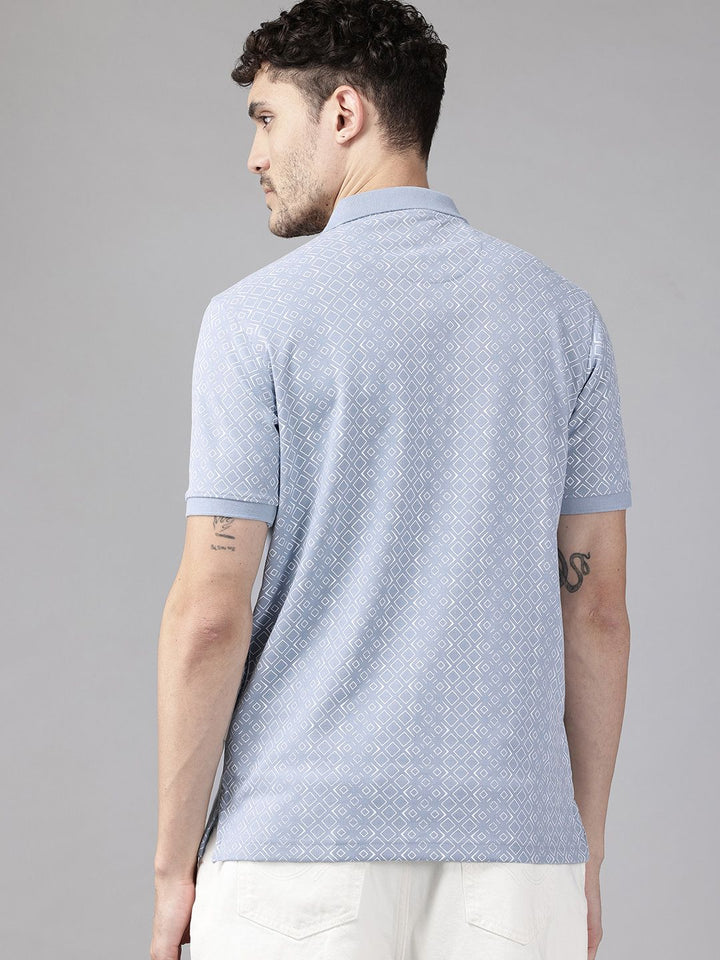 Park Avenue Geometric Print Polo Collar T-shirt