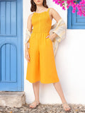 DressBerry Sunshine Styles Smocked Culotte Jumpsuit