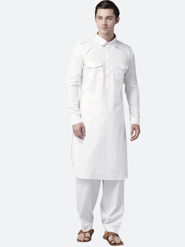 See Designs Men White Regular Pure Cotton Kurta with Pyjamas