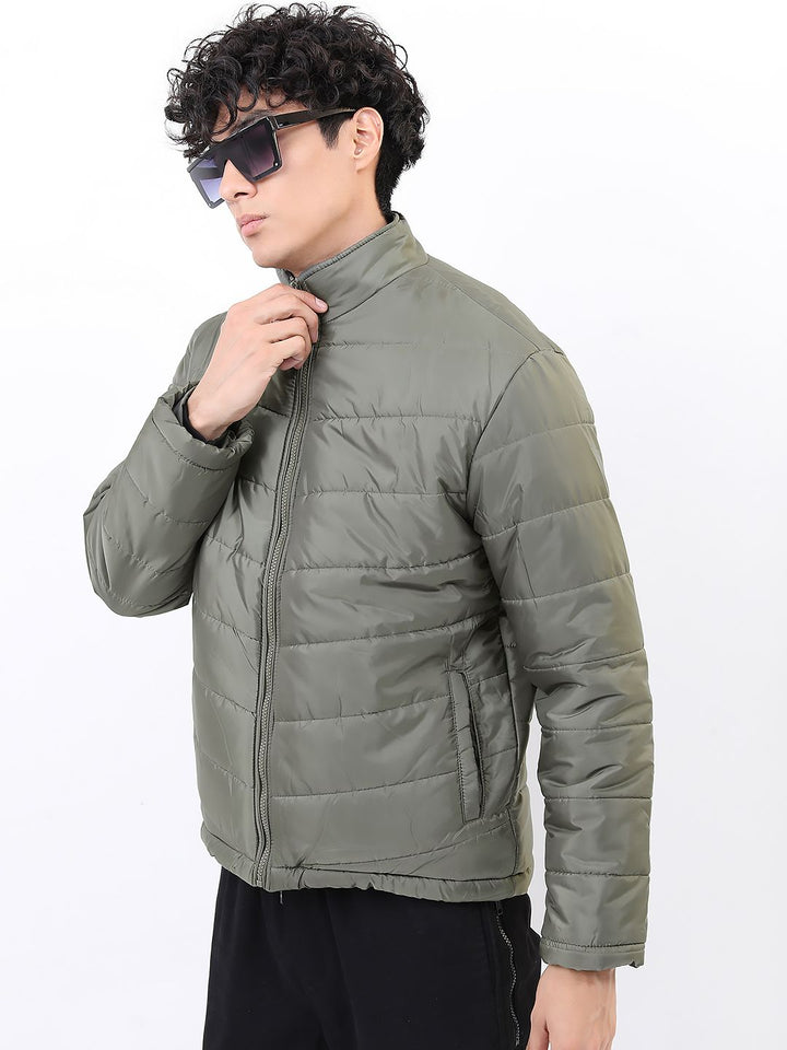 HIGHLANDER Men Olive Green Padded Jacket