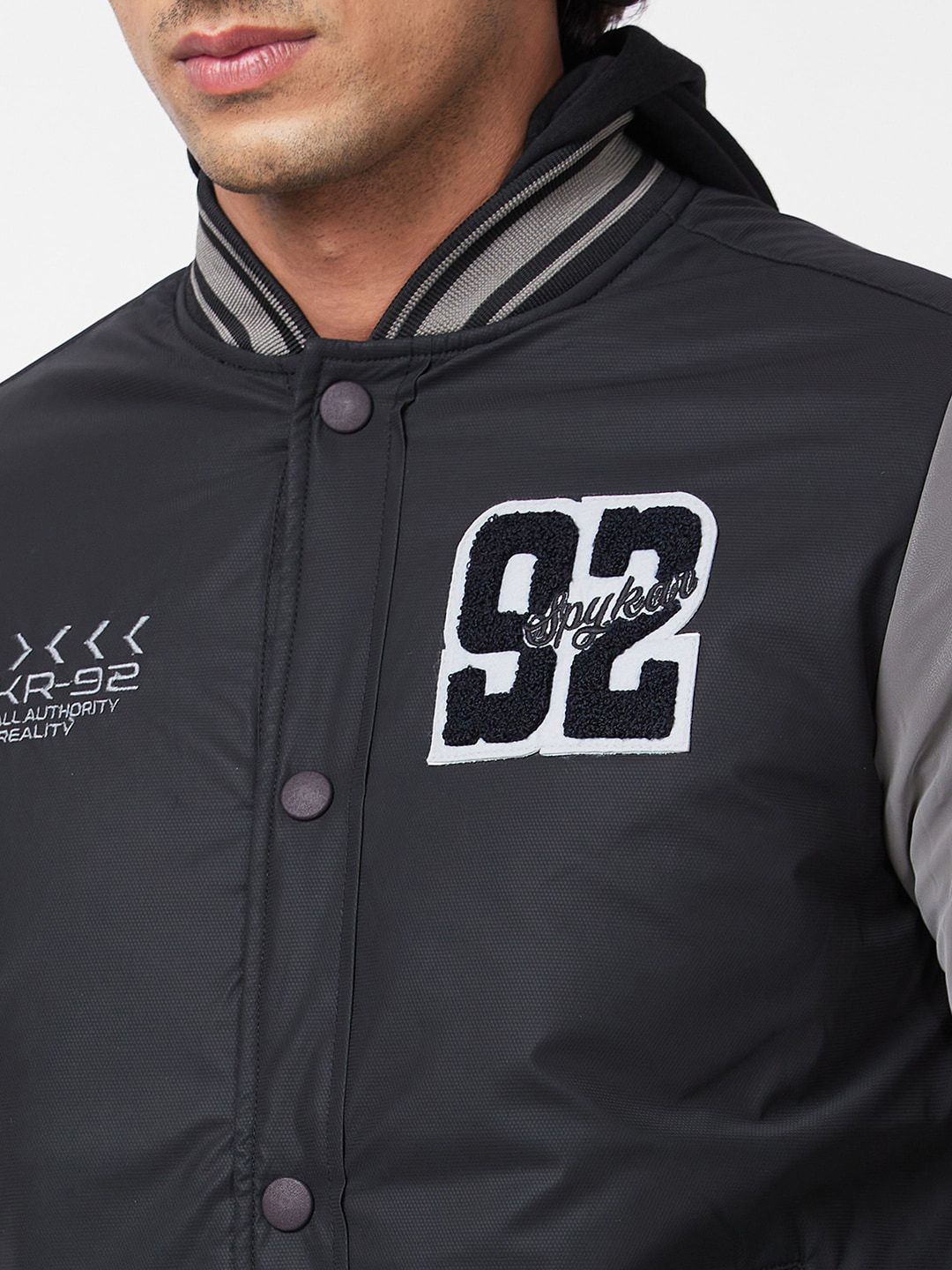 SPYKAR Colourblocked Bomber With Patchwork Jacket