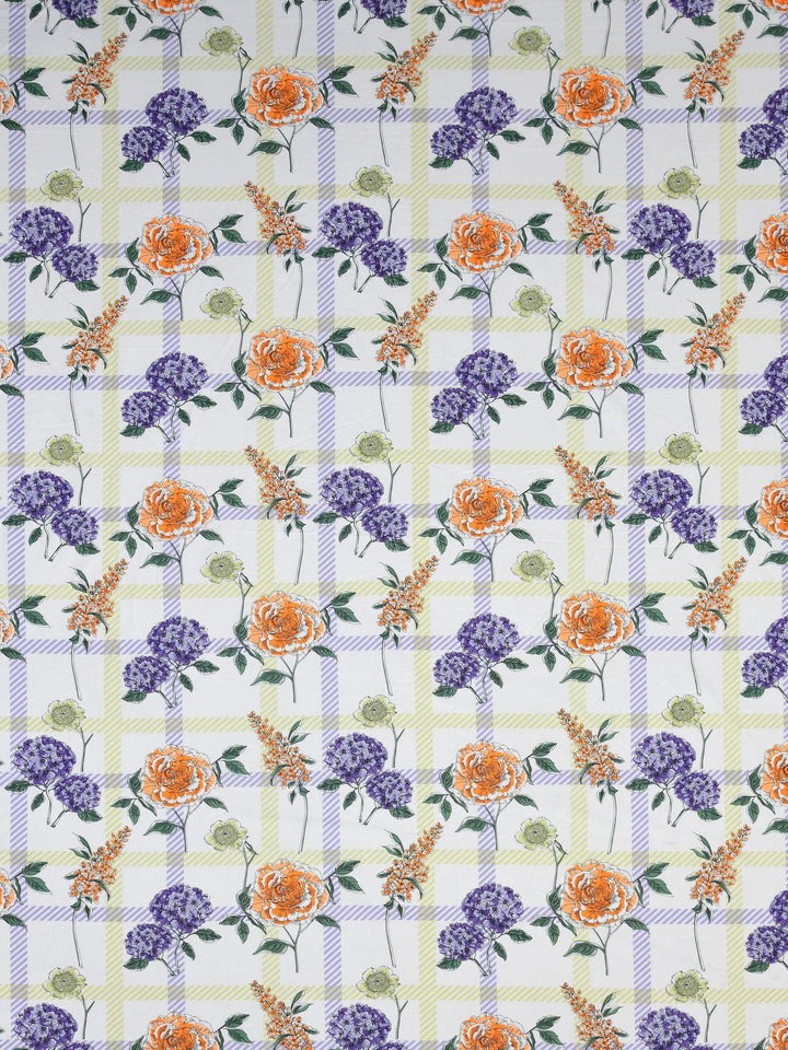 BOMBAY DYEING Florentine White Floral Pure Cotton 144TC Queen Bedsheet Set 2.28 m X 2.54m