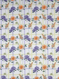 BOMBAY DYEING Florentine White Floral Pure Cotton 144TC Queen Bedsheet Set 2.28 m X 2.54m