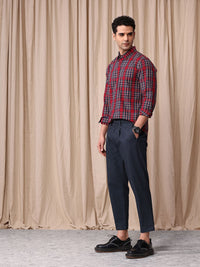 Mr Bowerbird Men Tailored Fit Tartan Checks Opaque Pure Cotton Casual Shirt