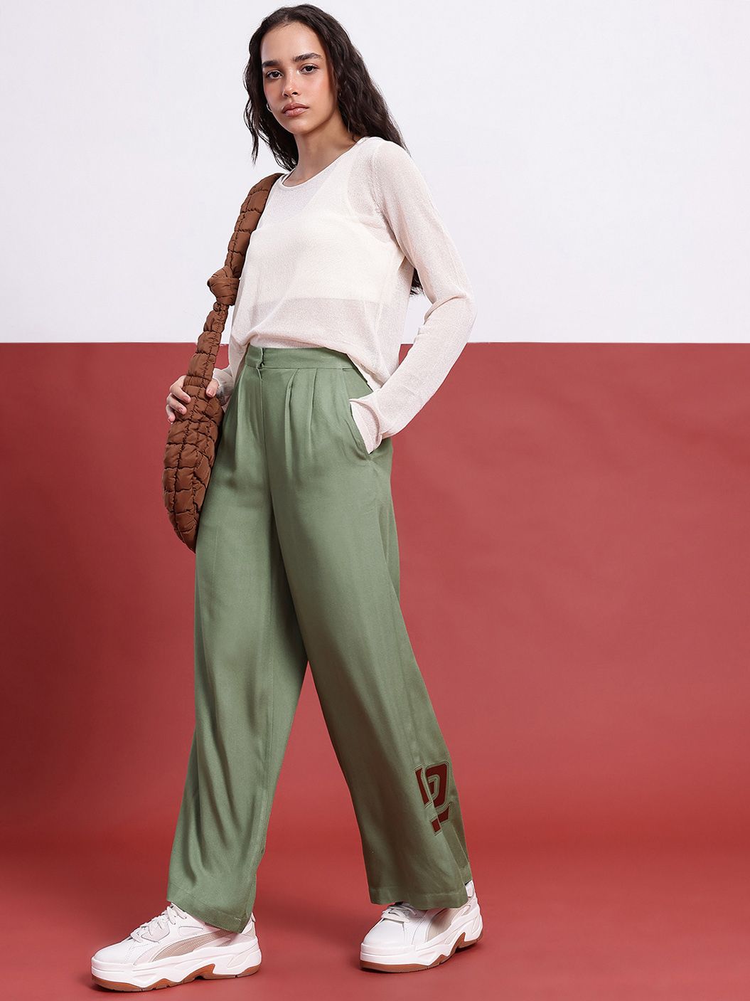 DressBerry Women Indie Vibe Tribe Wide Leg Pleated Pant