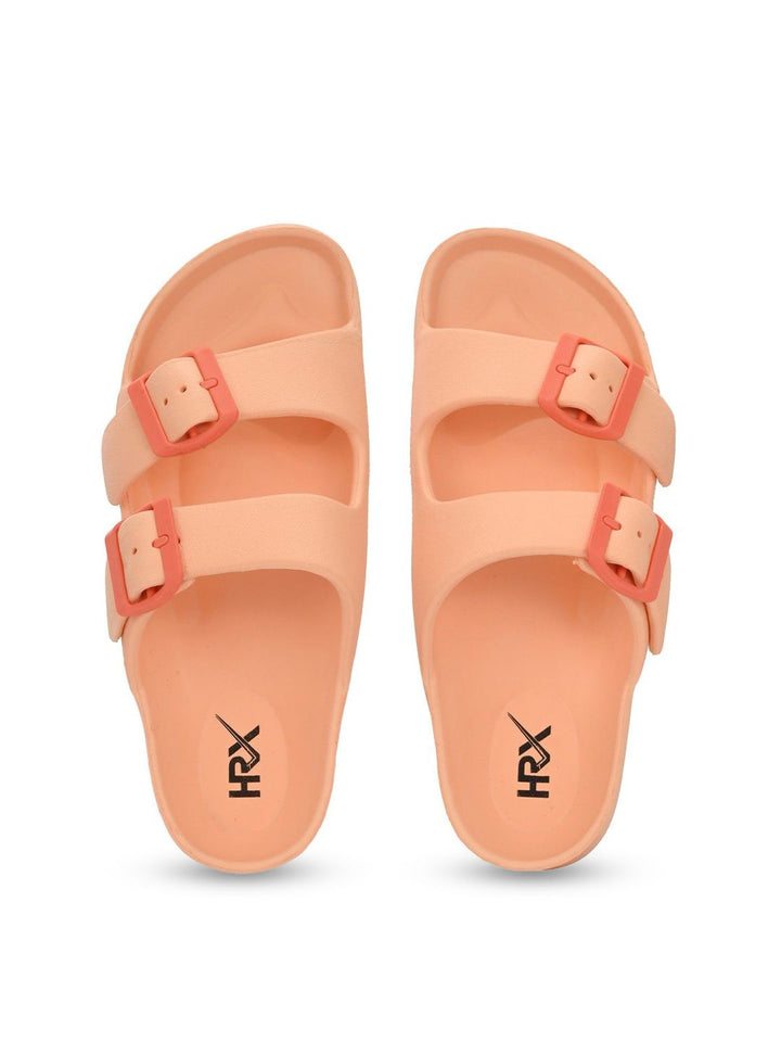HRX by Hrithik Roshan Women Orange-coloured Rubber Sliders