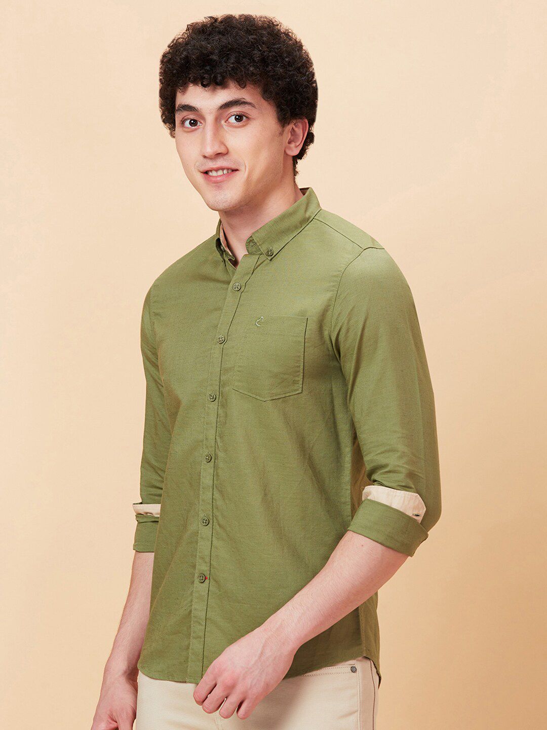 Being Human Slim Fit Button-Down Collar Long Sleeves Casual Shirt