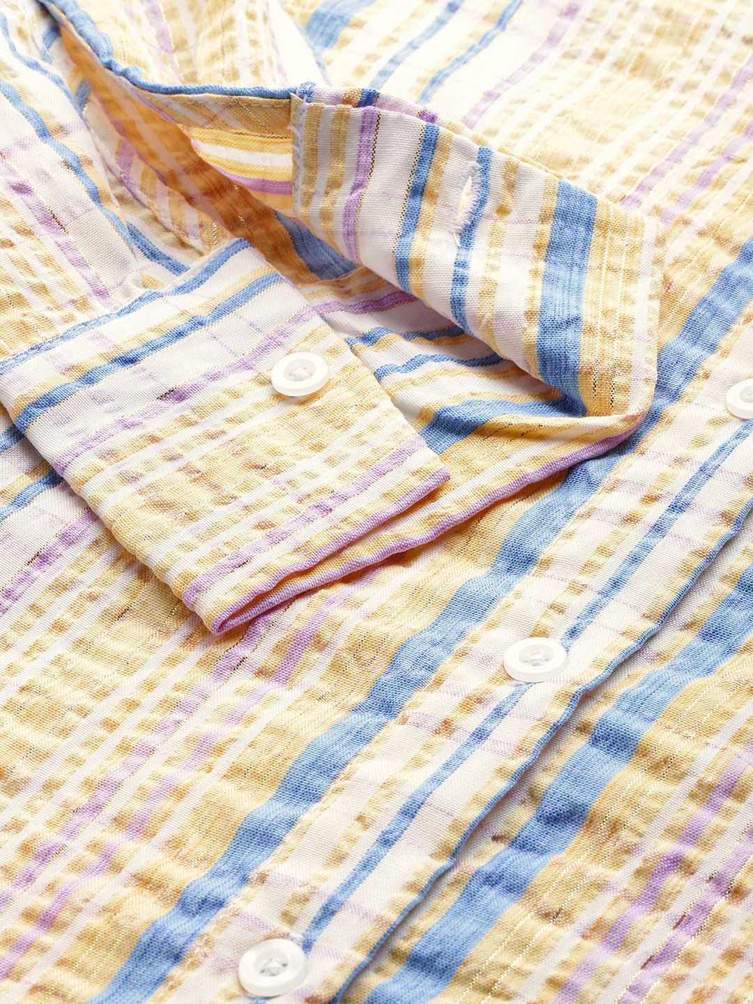 DressBerry Seersucker Striped Casual Shirt