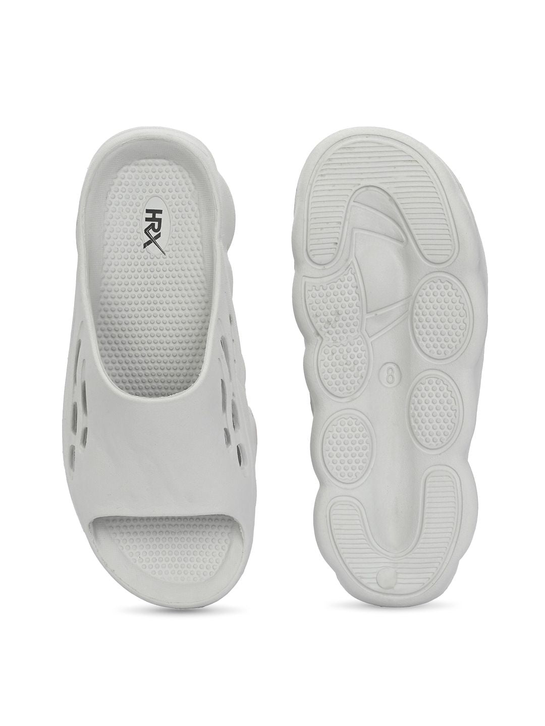 HRX by Hrithik Roshan Men Grey Self Design Sliders