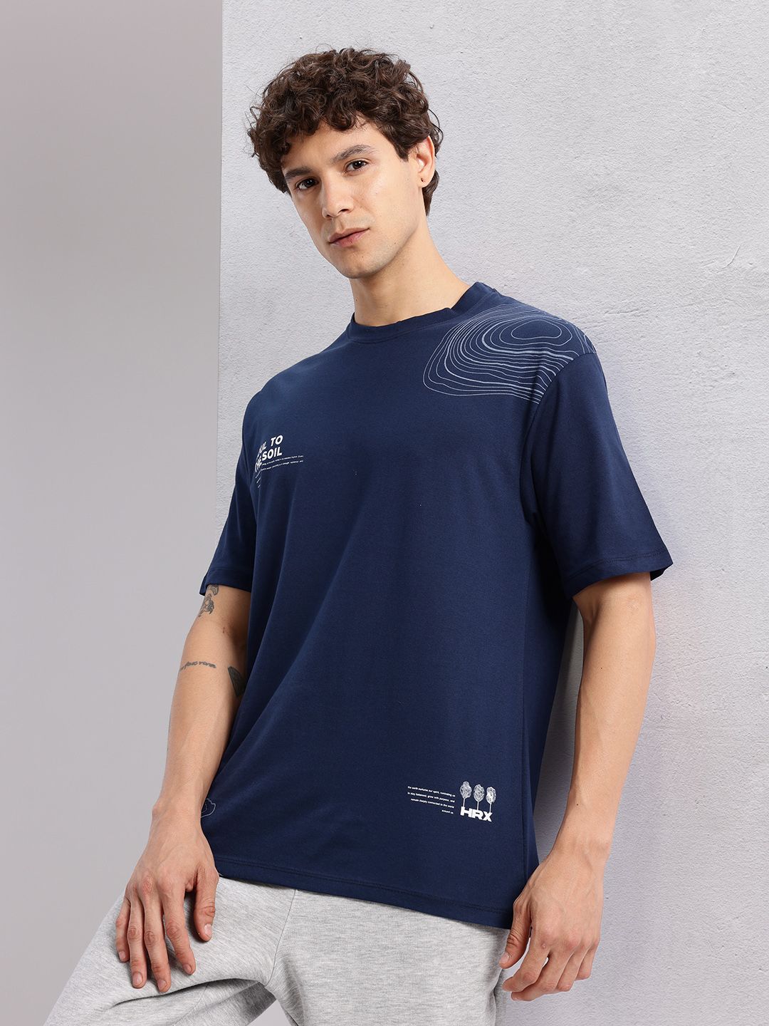 HRX by Hrithik Roshan Men Typography Printed Yoga T-shirt