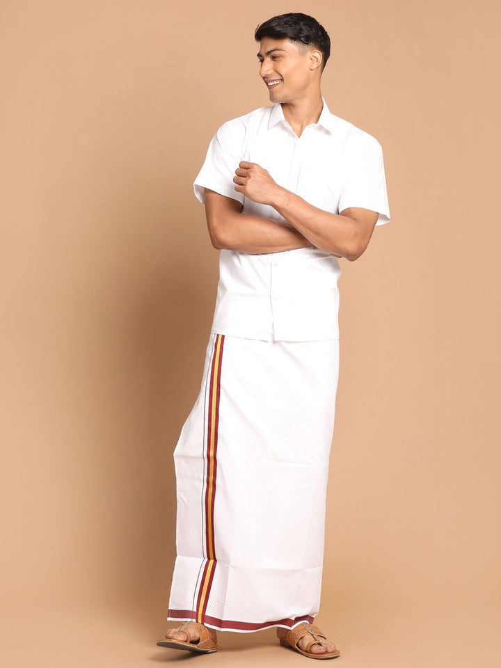 VASTRAMAY Men White Premium Casual Shirt