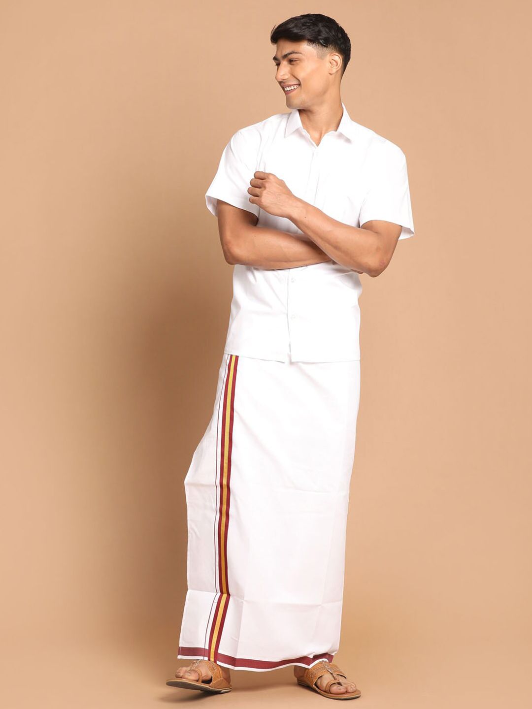 VASTRAMAY Men White Premium Casual Shirt