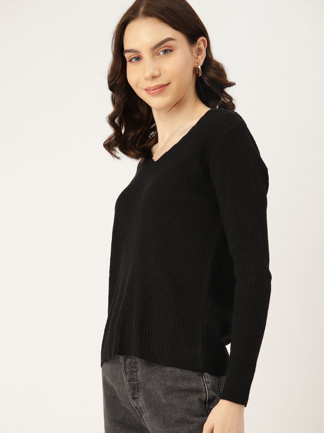 DressBerry Women Ribbed Acrylic Pullover