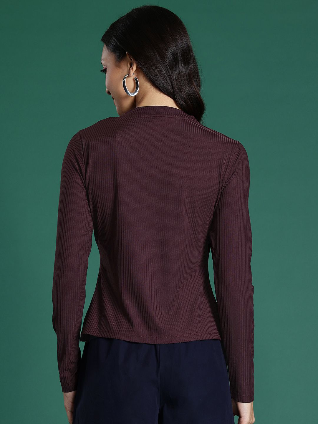 DressBerry Self-Striped Full Sleeves Top