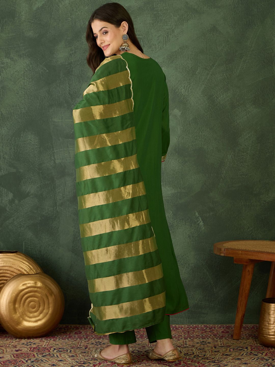 KALINI Women Embroidered A-Line Kurta Set