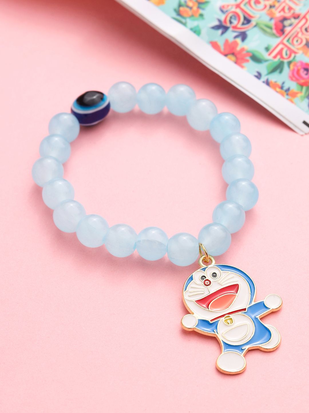 NVR Kids Cartoon Design Sky BLue Tiruan Benang Rakhi dengan Roli Chawal