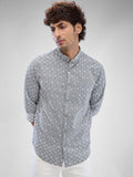 SPYKAR Men Slim Fit Floral Printed Opaque Mandarin Collar Casual Shirt