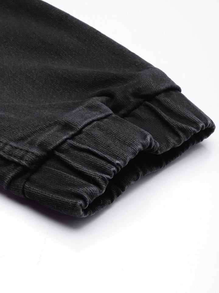 The Indian Garage Co Slim Fit Mildly Distressed Light Fade Stretchable Jogger Jeans