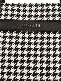 Berrylush Black & White Printed Structured Laptop Handheld Bag