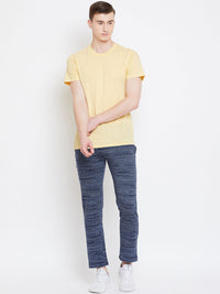 Monte Carlo Men Navy Blue & Off-White Striped Track Pants