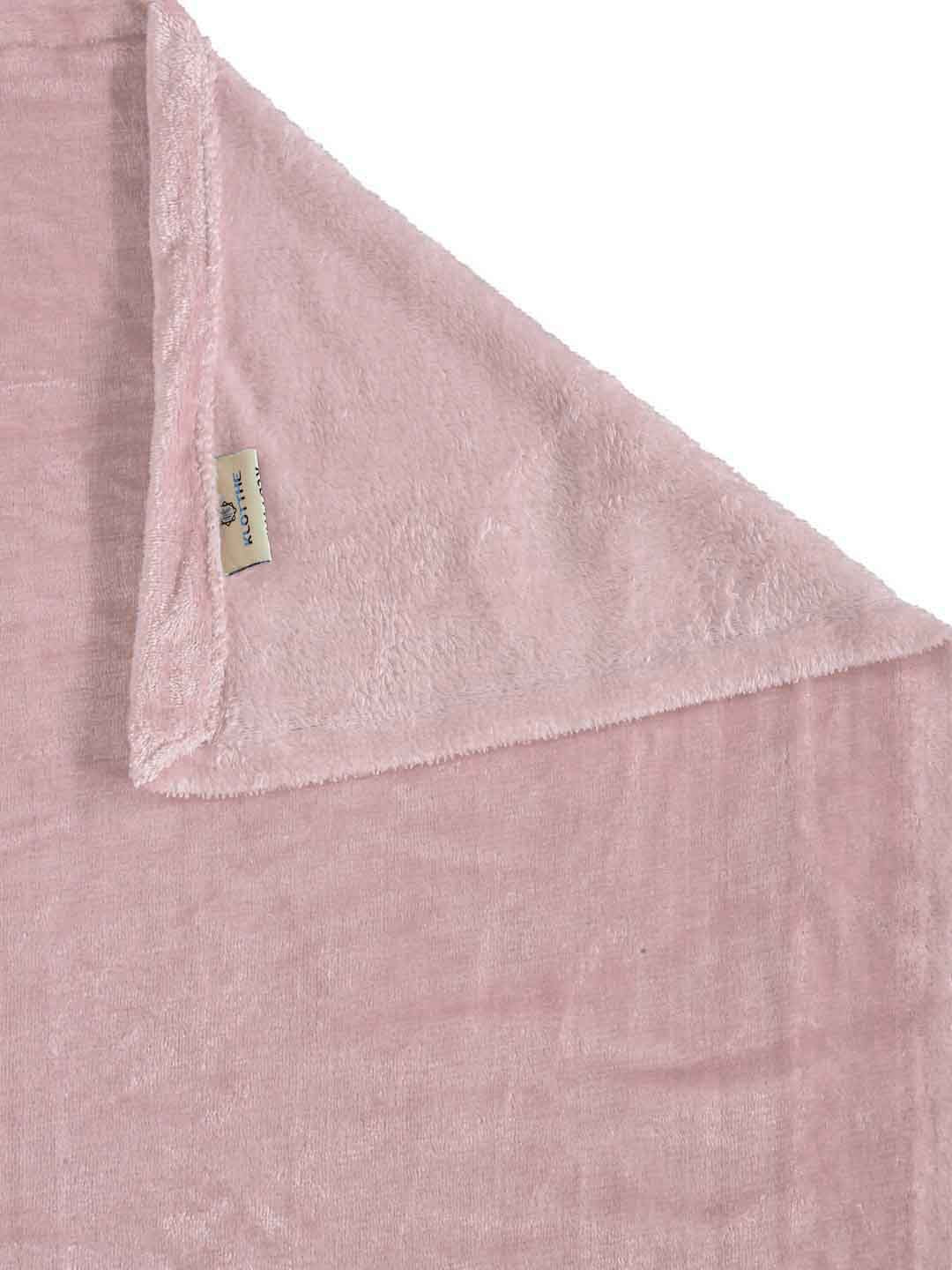 KLOTTHE Pink Woolen 300TC Single Bedsheet With 1 Pillow Cover