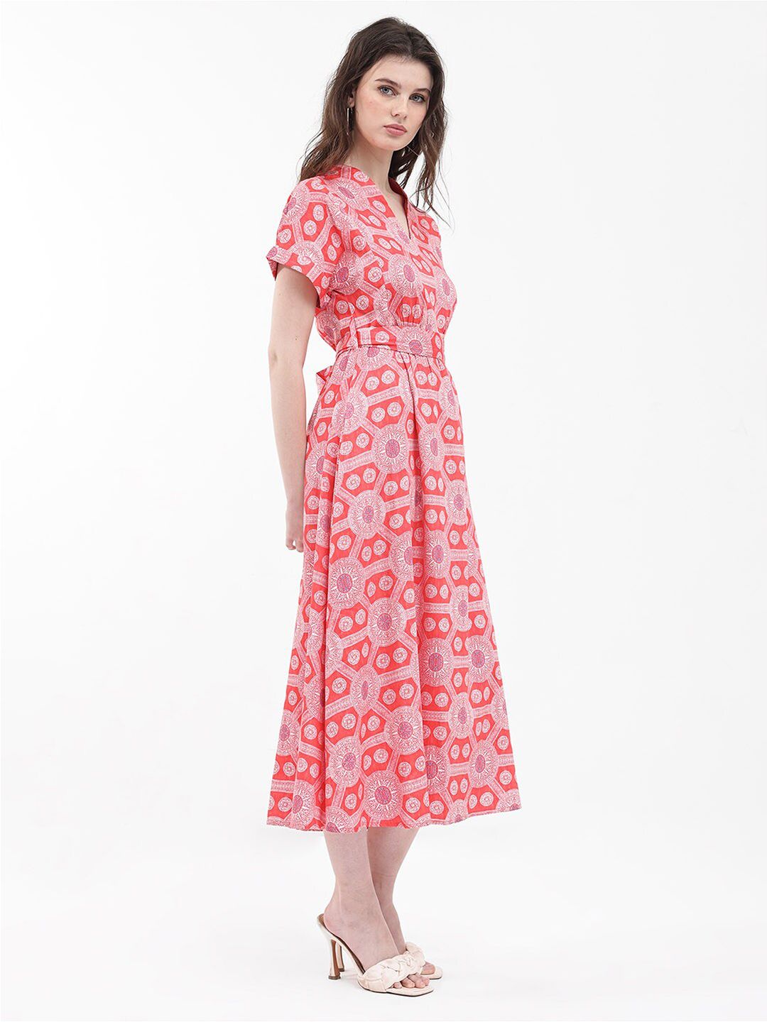 RAREISM Floral Print Fit & Flare Midi Dress