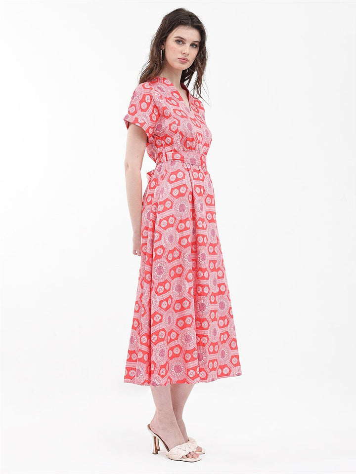 RAREISM Floral Print Fit & Flare Midi Dress