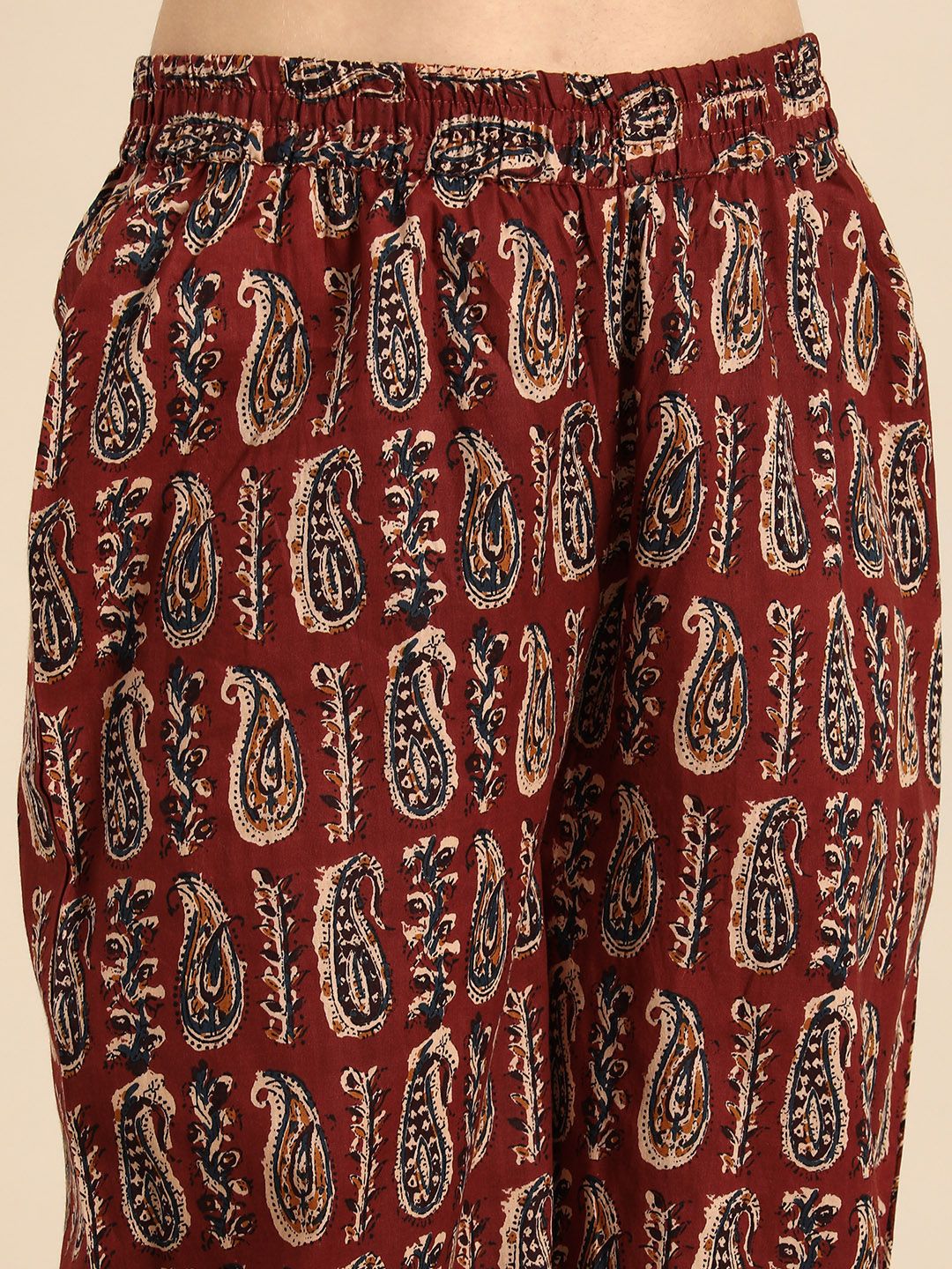 Anouk Women Ethnic Motifs Printed Pure Cotton Kurta with Palazzos