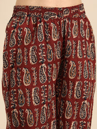 Anouk Women Ethnic Motifs Printed Pure Cotton Kurta with Palazzos