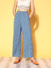 Berrylush Women Blue Floral Vacay Attire