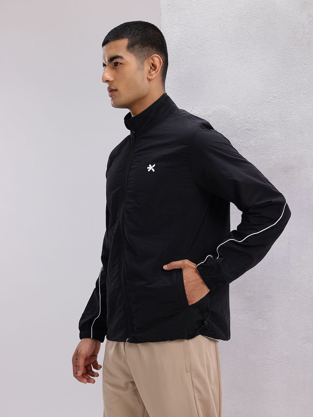 HRX by Hrithik Roshan Mock Collar Rapid-Dry Running Jacket with Toggle Hem