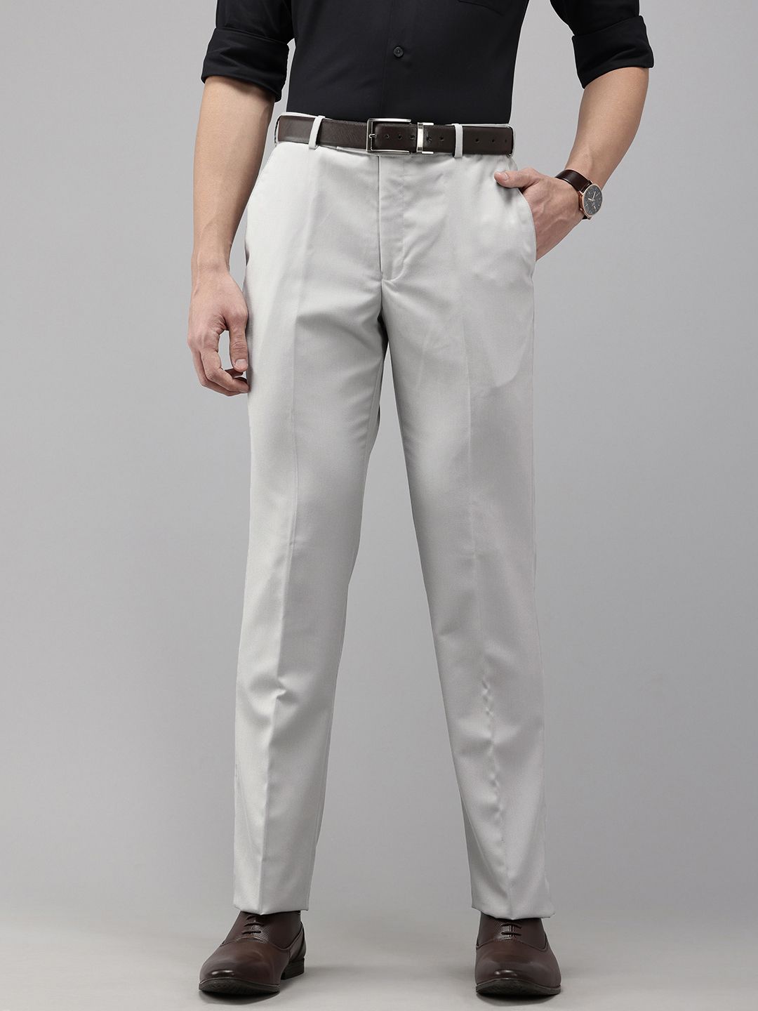 Park Avenue Men Textured Formal Trousers