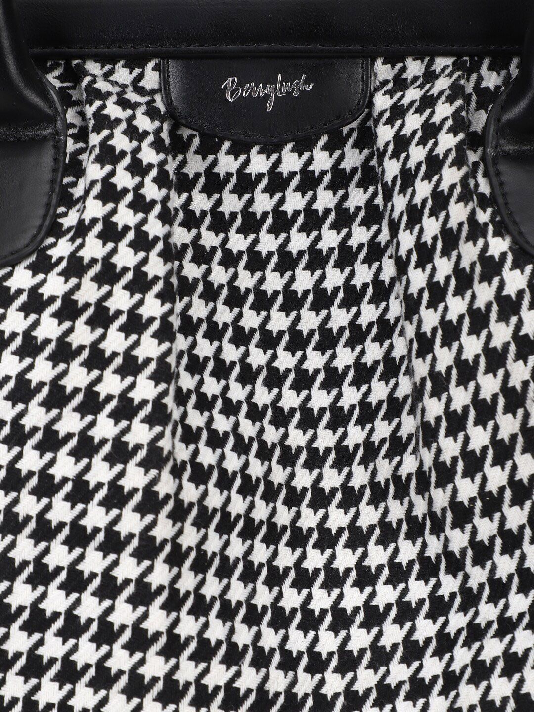 Berrylush Checked Structured Handheld Bag