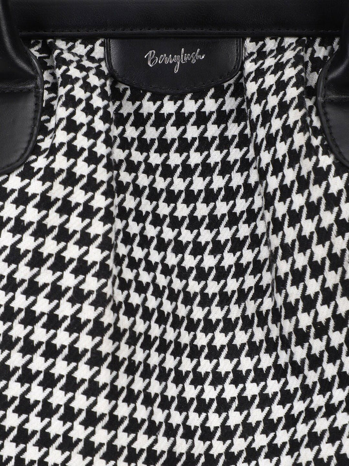 Berrylush Checked Structured Handheld Bag