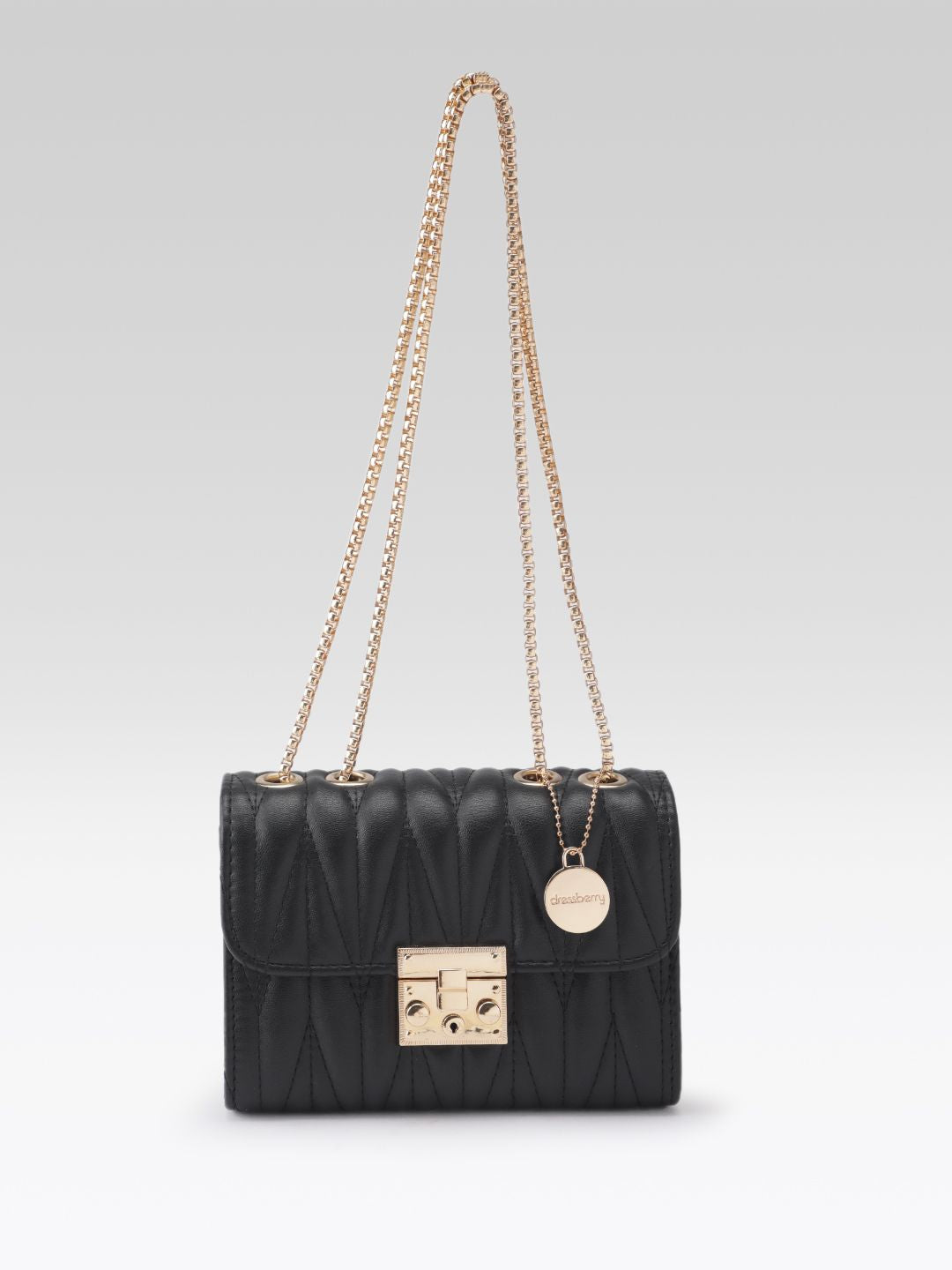DressBerry Quilted Structured Shoulder Bag