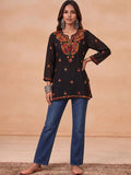 House of Chikankari Women Ethnic Motifs Embroidered Thread Work Georgette Kurta
