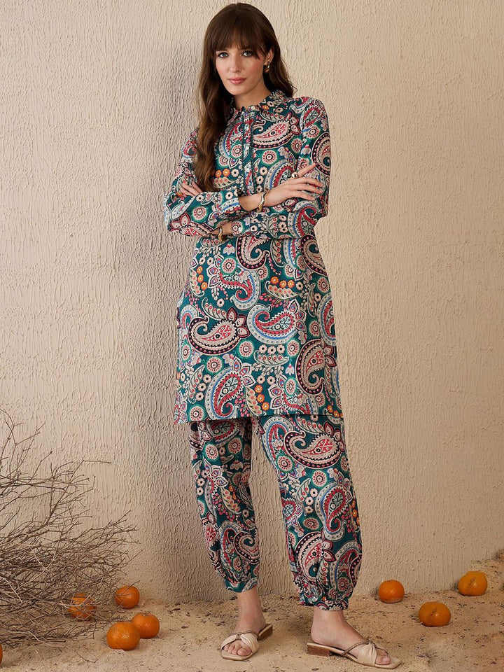 Indo Era Women Ethnic Motifs Printed Regular Pure Cotton Kurta with Salwar