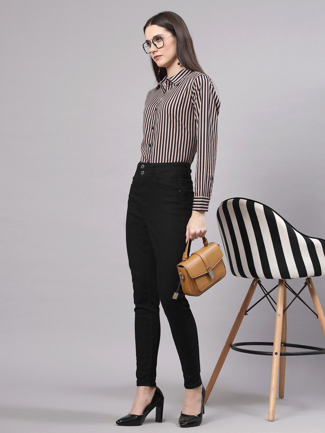 Style Quotient Striped Smart Regular Fit Opaque Formal Shirt