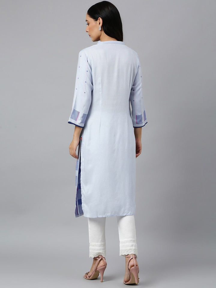 W Women Geometric Print Straight Kurta